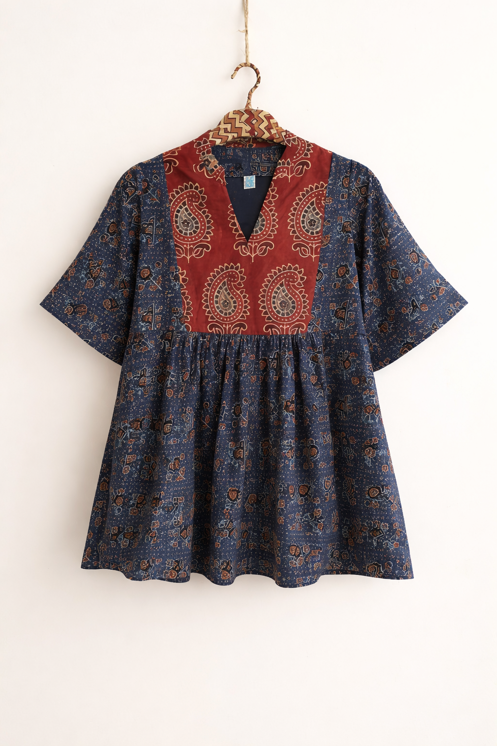Navy Blue Short Kurti for Womens
