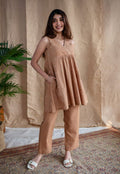 Light Brown Sleeveless Short Kurti
