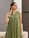 Green Sleeveless Minimal Short Kurti